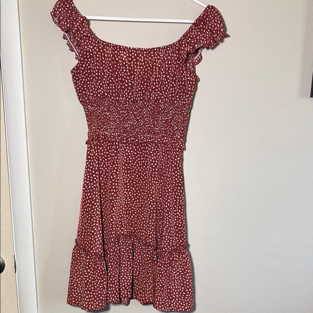 Elegant Red Polka Dot Dress